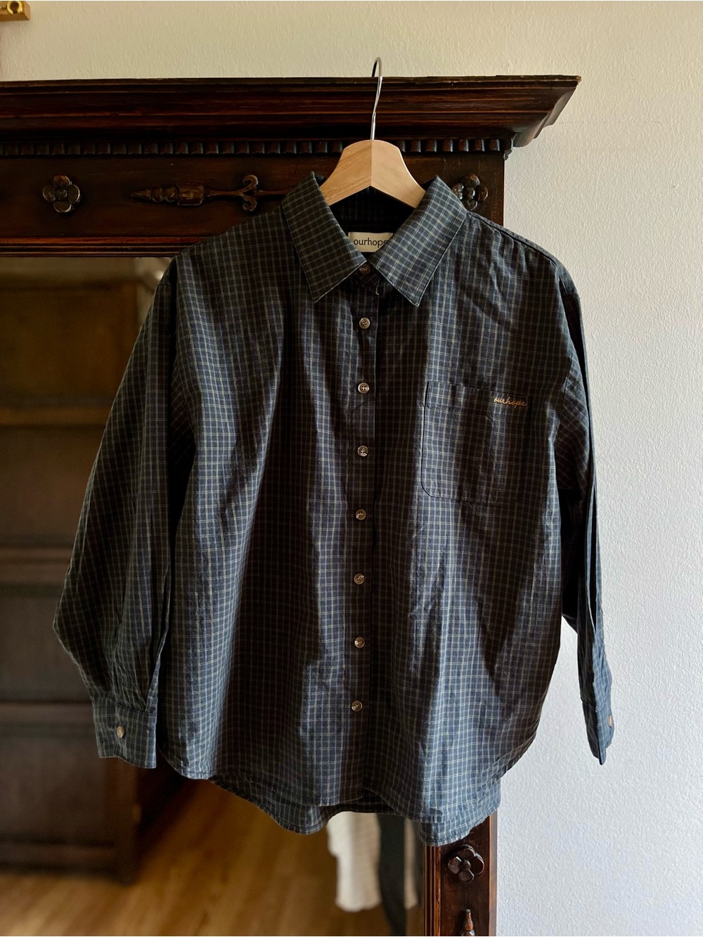 Check Button-Down Shirt - Dark Green